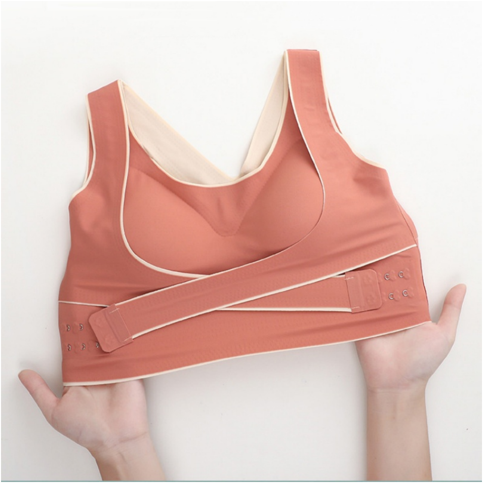 Lady's Seamless Wireless Sports Bra Set Exercise Bra Button Embroidery Summer Triangle Spandex Disposable Breathable Sporty Yoga