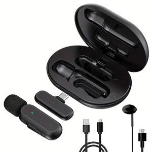 Clip ricaricabile universale su Podcast Cordless Mic Vlog Streaming Mini microfono Live registrazione microfono Wireless portatile - Product Image 6