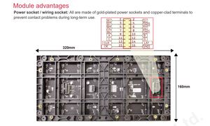 โมดูลจอแสดงผล LED ในอาคาร P2.5 ขนาด 320x160 มม. โมดูล LED 3840HZ ป้ายดิจิทัลและจอแสดงผล วิดีโอวอลล์ LED - Product Image 5
