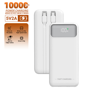 Batterie Externe Portable 10000mAh 2-en-1 avec Câbles Intégrés, Écran LCD Numérique, Sortie 12W pour Téléphone et iPhone 17 16 Pro - Product Image 1