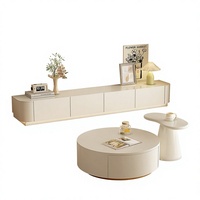 Bestseller 2026 Wohnzimmermöbel Moderner Wandmontierter TV-Schrank Einfaches Nordisches Rundes Wohnzimmer-Couchtisch-Set