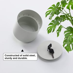 Coffre-fort dissimulé en pot de fleurs avec serrure à clé, boîte de sécurité secrète, pour dissimuler les objets de valeur à l'intérieur des pots de fleurs, faux fond. - Product Image 3