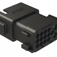 Conector de Cable Macho Original Amphenol AT16-15PE-K003 de 15 Vías, Tipo E, Negro, IP67, Diámetro Reducido Sello con Tapa Final # 16 Contactos