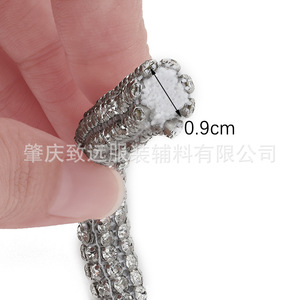 Malla de diamantes de imitación de 7 filas, cuerda completa de diamantes de imitación de 3 mm, facetada cuadrada, accesorios de joyería DIY para ropa, zapatos, sombreros y disfraces - Product Image 3