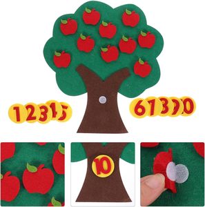 ของเล่นเสริมพัฒนาการทางคณิตศาสตร์ ต้นแอปเปิ้ลทำจากผ้าสักหลาด เป็นมิตรกับสิ่งแวดล้อม เหมาะสำหรับการจับคู่ ฝึกทักษะคณิตศาสตร์ สำหรับเด็กอนุบาล - Product Image 3