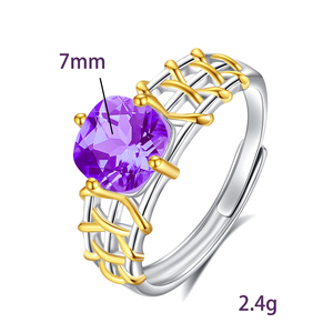 9 High Quality 7*7mm Cushion Cut Multiple Colors Gemstones <b>open</b> <b>Ring</b> 925 Silver Gold Plated Tarnish Free Waterproof Jewelry - Product Image 6
