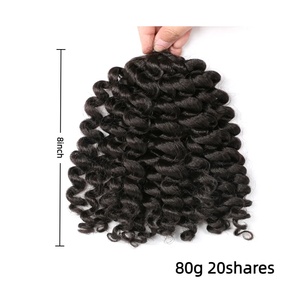 Vente en gros 8 pouces 80g Baguette Jumpy Haute Qualité <span class=keywords><strong>Cheveux</strong></span> Curl Tressage Crochet Bouclés Tresse Mèches de <span class=keywords><strong>Cheveux</strong></span> Synthétiques pour Tresses Africaines - Product Image 4