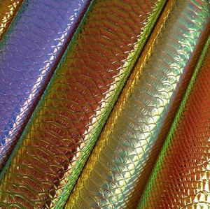 Laser-Drachenstoff Holographisches Schlangenleder Hologramm-Fischschuppenmuster für Taschen, Gepäck, Schuhe und Polstermöbel - Product Image 1