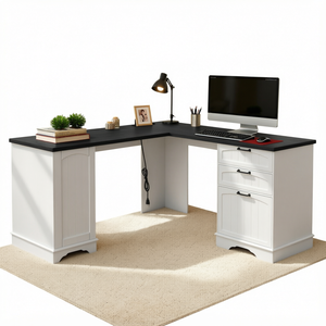 Bureau de direction commercial moderne pliable en bois massif pour secrétaires et patrons - Design nordique personnalisé - Product Image 1