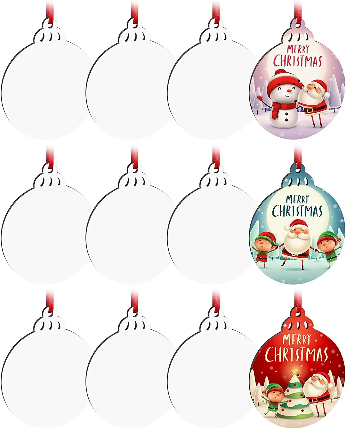 Kerst Sublimatie Hangers Double-Side Mdf Gepersonaliseerde Leeg Kerst Opknoping Ornamenten Voor Home Decoratie