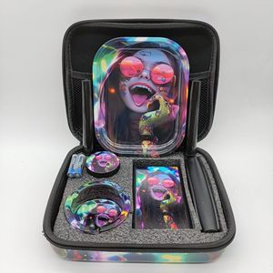 Kit de fumeur 2025 : Sac à tabac avec pot de rangement, <span class=keywords><strong>machine</strong></span> à rouler les <span class=keywords><strong>cigarettes</strong></span>, plateau à rouler, kit d'accessoires pour fumeurs - Product Image 4