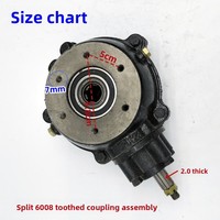 Couvre-engrenage arrière de cyclomoteur à trois roues 110 Moped 206/108, type divisé, roulement plat bilatéral