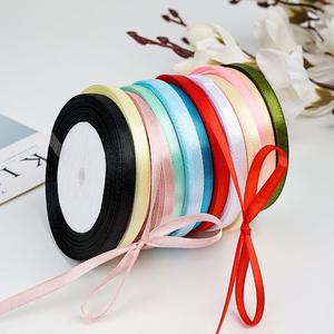 Ruban en satin de polyester uni de 0,6 cm de large et 25 yards pour cadeaux de fête et scrapbooking – Vente en gros - Product Image 1