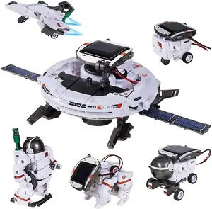 惠业6合1太阳能Diy组装机器人模型玩具太空探索舰队学习科学建筑玩具儿童太阳能机器人套件