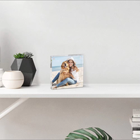 Bingkai Foto Akrilik Ganda 2 Sisi Transparan Magnetik Ukuran 4x6 Inch untuk Meja (Grosir)