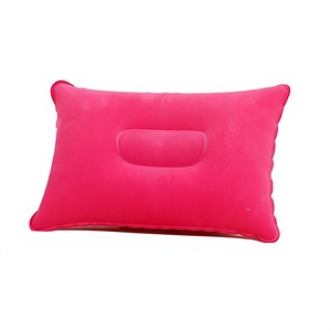 Almohada inflable para acampar al aire libre KS, color azul cielo, rectangular, material flocado, portátil, plegable, para viajes y siestas. - Product Image 1