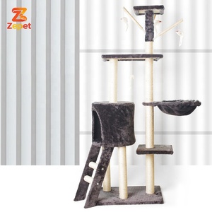 โรงงานขายส่ง ชั้นวางแมวขนาดใหญ่ ที่นอนแมวแบบติดตั้งพร้อมโต๊ะกระโดด เสาปีนป่ายทำจากไซซอล ที่ลับเล็บแมวแบบพิเศษ - Product Image 3