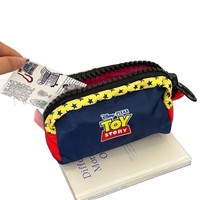 Estuche para lápices con diseño de dibujos animados de Toy Story, estuche para lápices con cremallera de gran capacidad, bolsa de almacenamiento de papelería para niños para la escuela