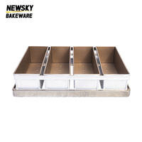 Plaque de cuisson professionnelle à 4 fentes pour pain, en alliage d'aluminium antiadhésif, plateau rectangulaire pour pain de mie, pour boulangerie