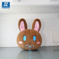 Modèle de lapin gonflable floqué personnalisé pour la publicité en extérieur, les centres commerciaux et les sites touristiques