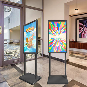 Ultra dünner Digital Signage Kiosk mit zwei Bildschirmen 2K 4K <span class=keywords><strong>LCD</strong></span> LED Standfuß-Werbe spieler für Self-Service Business Vertical - Product Image 1