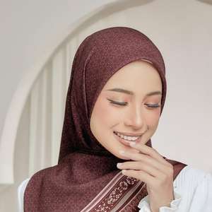 Vente en gros Nouveau Shimmer Personnalisé Imprimé Respirant Voile de Coton Carré Hijab Ethnique Musulman Kleid Femme Bandana Coffret Cadeau Femmes - Product Image 3