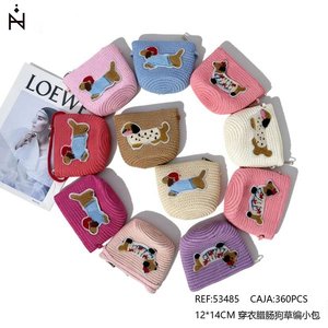 Bolso pequeño de paja tejida con diseño de Dachshund vestido, 12x14cm, para niños - Product Image 2
