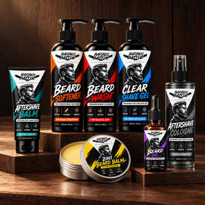 Kit de Soins de la <span class=keywords><strong>Barbe</strong></span> Personnalisé avec Logo – Huile, Après-Shampoing et Baume – <span class=keywords><strong>Ensemble</strong></span> Complet de Toilettage Masculin pour Marques Privées et Détaillants - Product Image 1