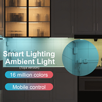 3 pièces, tube lumineux LED moderne de 35 cm, éclairage de cuisine, armoire, bande lumineuse RGB avec télécommande, variateur d'intensité, veilleuse