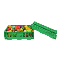 QS Caisses de fruits et légumes en plastique de transport pliable abordable Boîte de rangement pliante pour l'agriculture