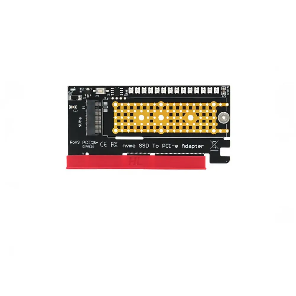 Bộ Chuyển Đổi SSD Sang Thẻ Riser PCI-E PCIe 4X 8X 16X M.2 NGFF Key-m Nvme Với 3528 Đèn Flash LED Nhiều Màu Còn Hàng