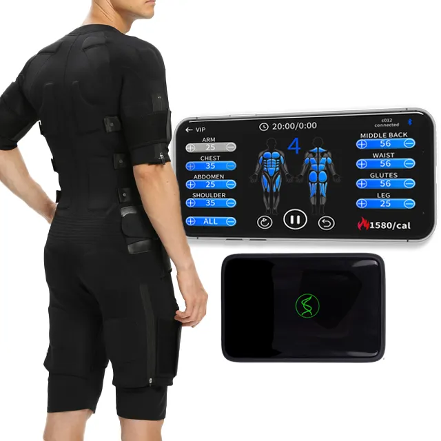 2023 costume sans fil super long lien bluetooth ems électrode veste muscl stimul ems ems fitness électro