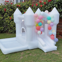 Château de videur gonflable pour enfants en plein air commercial blanc maison rebondissante toboggan fosse à balles divertissement pour enfants rebond sautant
