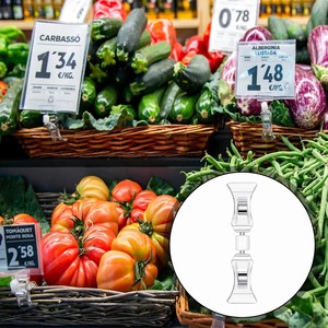 Pince de présentation double face pour étiquettes de prix transparentes, support de signalisation en plastique pour supermarché, vente chaude - Product Image 4