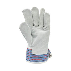 Guantes de trabajo de piel de vaca dividida de alta resistencia, tamaño XL, función antideslizante ignífuga anticorte para guantes de seguridad de construcción Rigger - Product Image 6