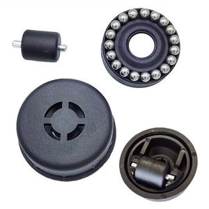 Roulettes pivotantes dissimulées pour meubles, diamètre 36 mm, jante intérieure ABS 9 mm, roues à revêtement plastique noir, capacité 15 kg, fourniture d'usine - Product Image 3