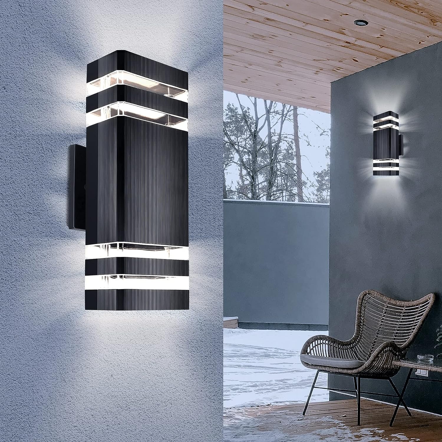 Lampada da parete nera su giù