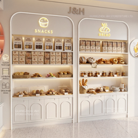 Vitrine de boulangerie industrielle en verre courbé, réfrigérée, commerciale, avec porte de protection en verre, vitrine à desserts
