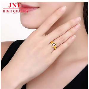 Anillo en forma de corazón de circón con incrustaciones de <span class=keywords><strong>granate</strong></span> de moda europea y <span class=keywords><strong>americana</strong></span>, anillo de piedras preciosas cuadrado rojo abierto de oro de 18 quilates para <span class=keywords><strong>mujer</strong></span> - Product Image 4