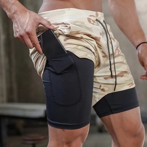 Shorts pour hommes pour les sports d'été, le fitness, le yoga et les activités sportives. Shorts de sport respirants à double couche en polyester rapide - Product Image 3
