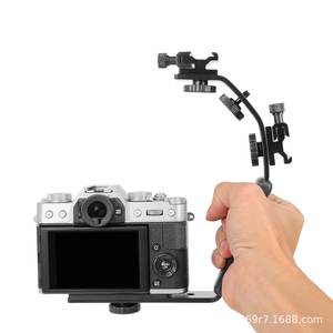 Support double en L pour appareil photo reflex numérique avec éclairage LED et flash pour photographie efficace - Product Image 4