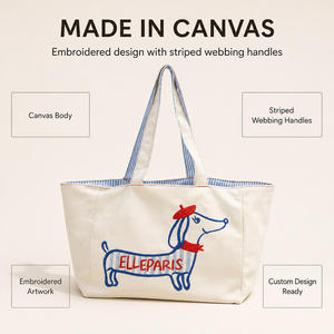 Bolsa de Mano de Lona Moderna y Personalizable con Logotipo, Reutilizable, Mediana, para Compras y Actividades al Aire Libre - Product Image 3