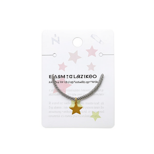 Bracciale con nodo a sette stelle in acciaio inossidabile con ciondolo a stella dorata, gioielli alla moda per donna, accessori PULSERA - Product Image 2