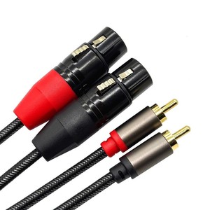 3M Doble <span class=keywords><strong>XLR</strong></span> 3P Hembra <span class=keywords><strong>a</strong></span> Doble Cable <span class=keywords><strong>RCA</strong></span> Macho Chapado en Oro para Audio Video Estéreo - Product Image 3