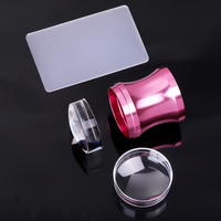 Matériel pour ongles : Tampon à ongles en silicone transparent OEM pour nail art DIY avec grattoirs