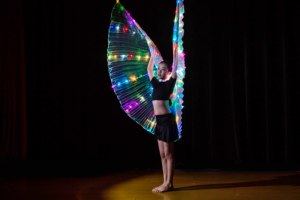 LED Grandi Ali Costumi di Danza Glow Danza Del Ventre Performa Abbigliamento Luminoso Per Dancer - Product Image 6
