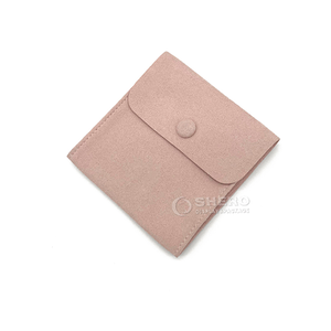 Shero bolsas de joyería de microfibra personalizadas impresas con botón bolsa de joyería para collar - Product Image 2