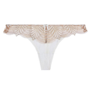 Bragas bordadas transparentes sexis personalizadas con detalle de apertura de joya dorada para mujer - Product Image 6