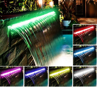Fontaine de piscine en acrylique avec cascade et lumières LED multicolores, design moderne pour l'extérieur, pour la maison et le jardin