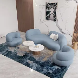 Furnitur rumah set sofa modular mewah, set kursi santai lantai modular lengan rendah untuk ruang tamu sofa beludru modern